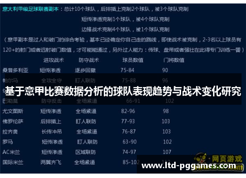 基于意甲比赛数据分析的球队表现趋势与战术变化研究