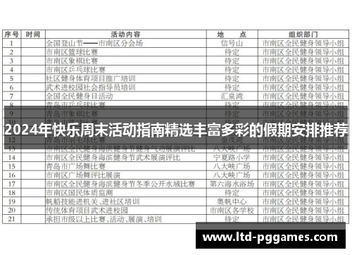 2024年快乐周末活动指南精选丰富多彩的假期安排推荐 2024年快乐周末活动指南精选丰富多彩的假期安排推荐